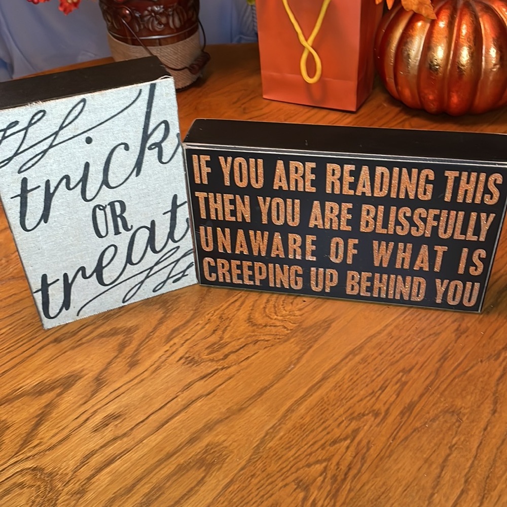 Halloween Decor wooden Signs